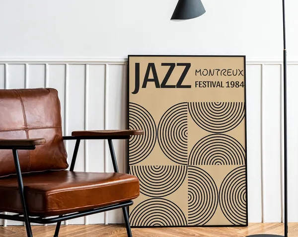 Jazz Festival Retro Mid-Century Modern Art Print