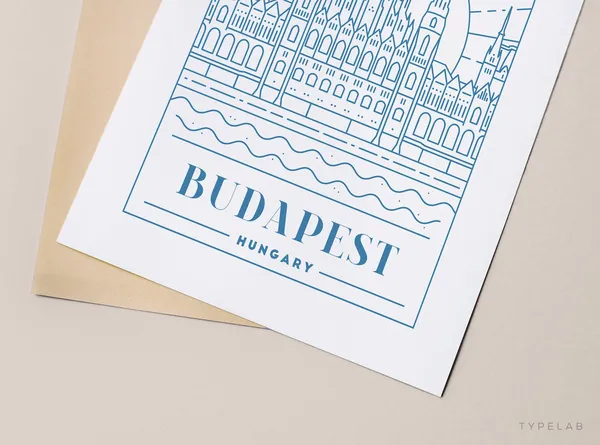 Budapest Travel Poster, European City Wall Art