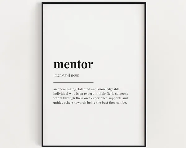 Mentor Definition Typography Print, Teacher Gift