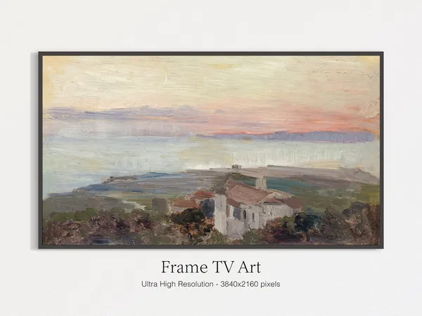 Spring Landscape Vintage Painting Art Print for TV