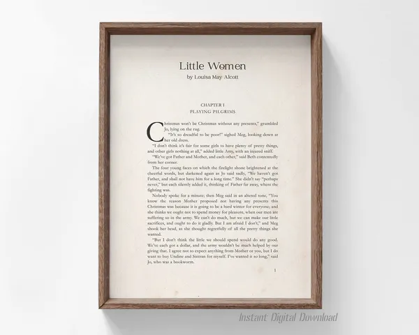 Little Women Chapter 1, Louisa May Alcott Art Print