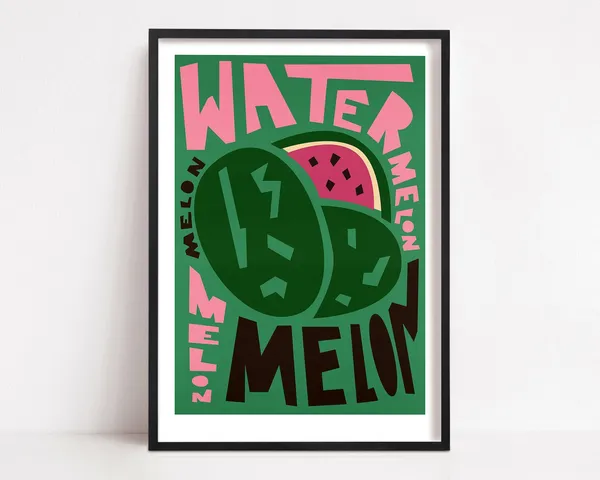 Watermelon, Mid-Century Modern Kitchen Summer Art Print