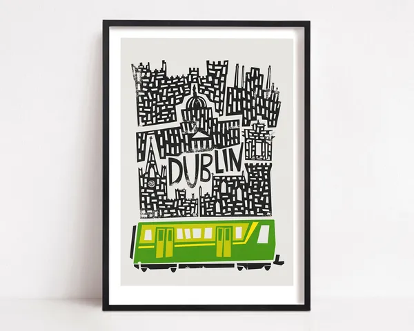 Dublin City Retro Ireland Travel Poster