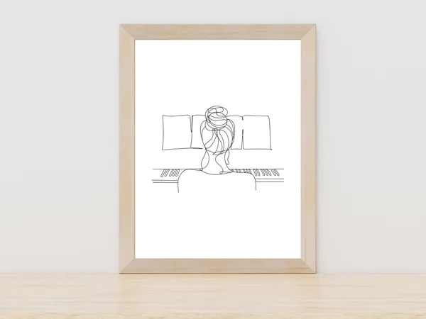 Women On Piano Line Art, Piano Lover Art Print