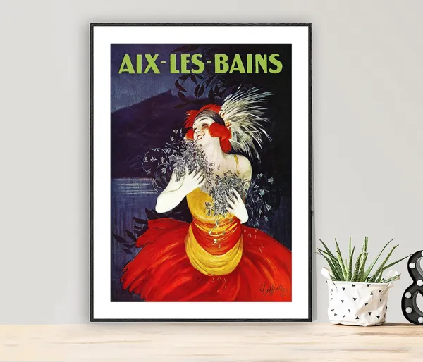 Aix Les Bains France Travel Poster, Place Art Print