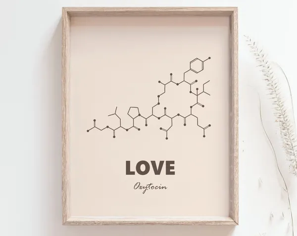 Love Molecule Print, Minimalist Chemistry Poster