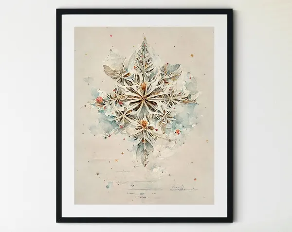 Snowflake Print, Christmas Winter Wall Decor