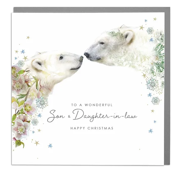 Kissing Polar Bears Christmas Art Print, Lola Design