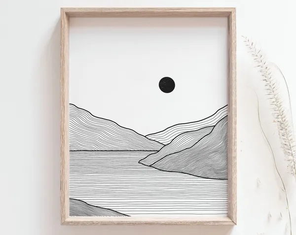 Sunset Over The Mountain Minimalist Boho Art Print