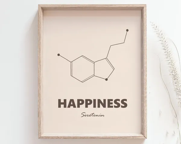 Happiness Molecule Minimalist Poster Print