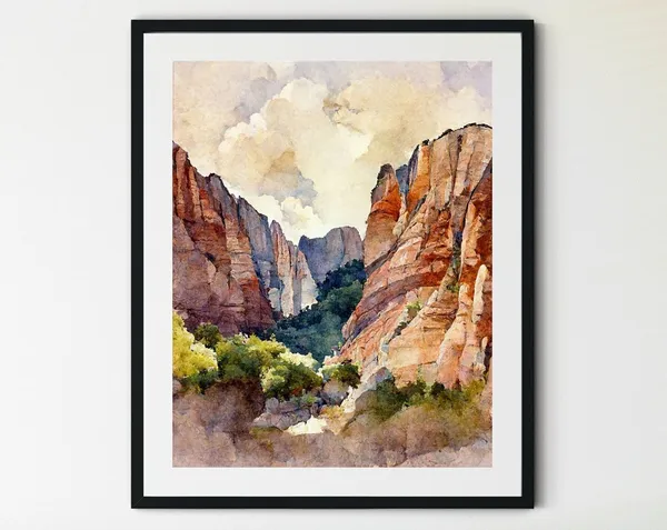 Zion Canyon Print, Boho Western Southwest Decor