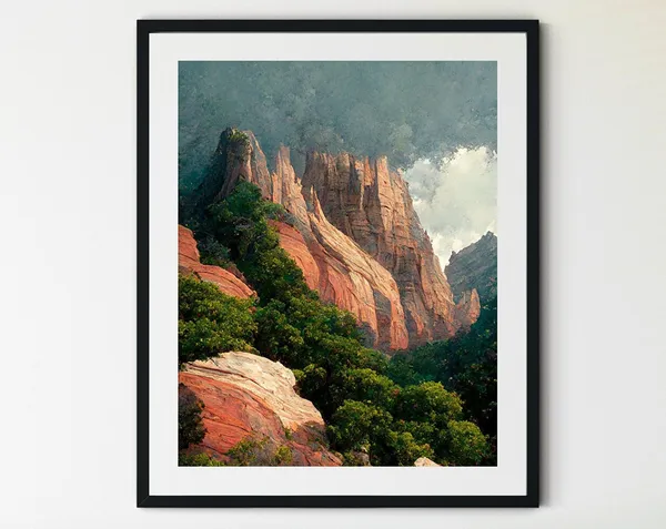 Zion Canyon Boho Western Decor Travel Poster