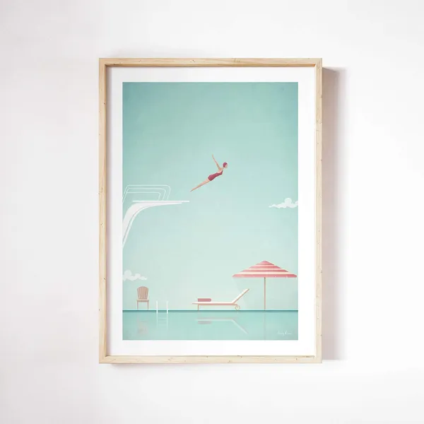 Henry Rivers Swimming Pool II Poster Print