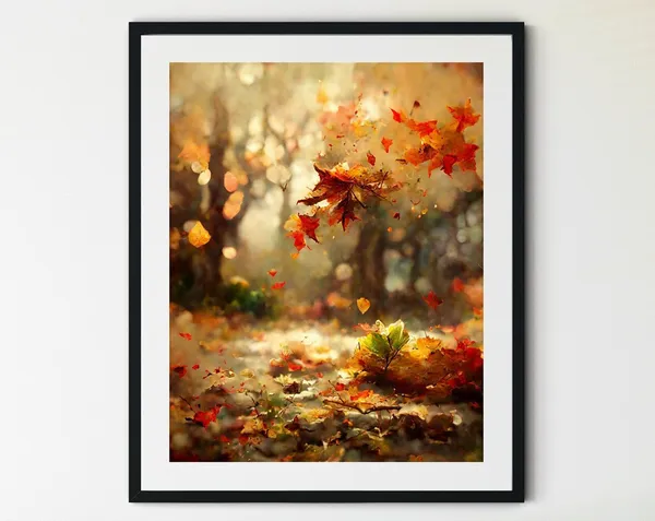 Autumn Landscape, Vintage Style Art Print