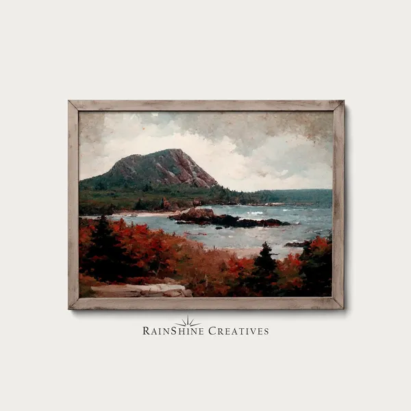 Acadia National Park Maine Vintage Landscape Art Print