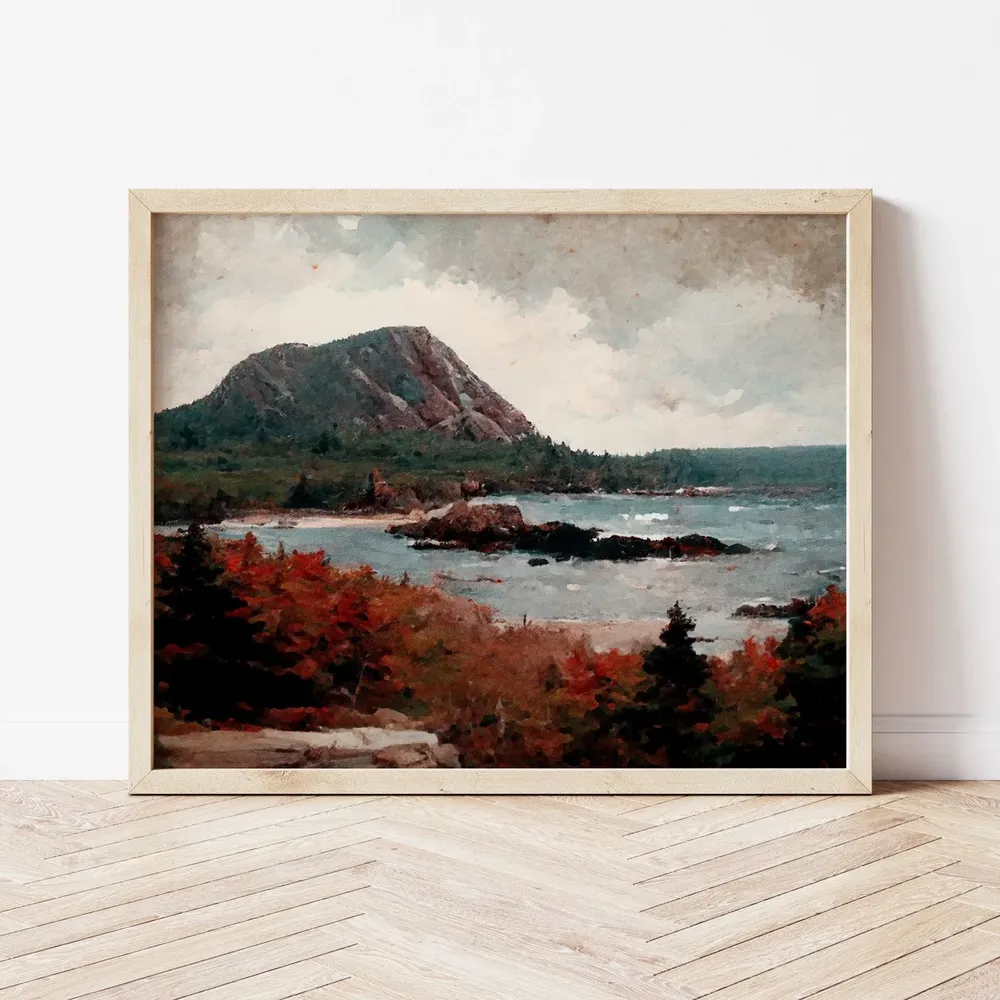 Acadia National Park Maine Vintage Landscape Art Print - Image 2