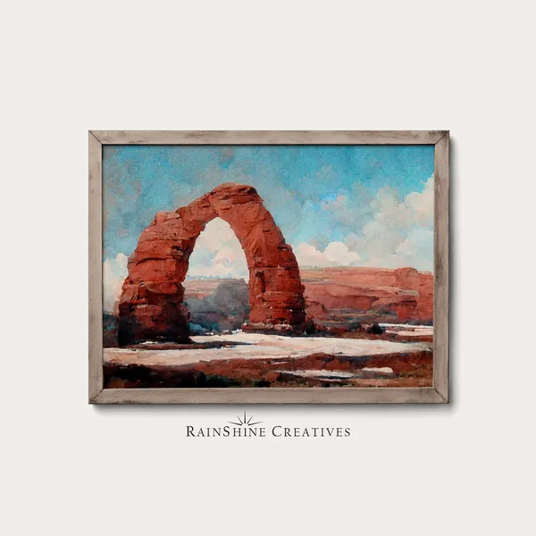 Arches National Park Utah USA Vintage Landscape Art Print