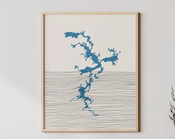 Eufaula Lake Boho Art Print, Oklahoma Decor
