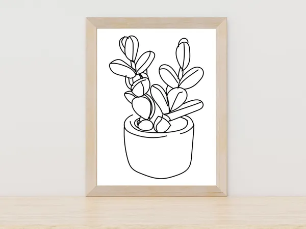 Plant Line Drawing Botanical Wall Art, Minimal Art Print
