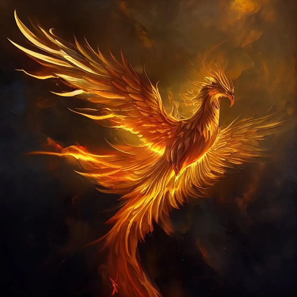 Golden Phoenix Vintage Travel Poster