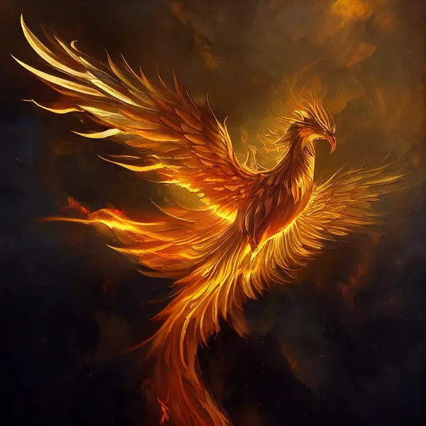 Golden Phoenix Vintage Travel Poster