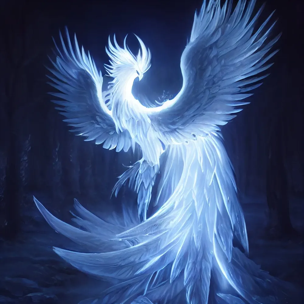 Ice Phoenix Fantasy Art Poster