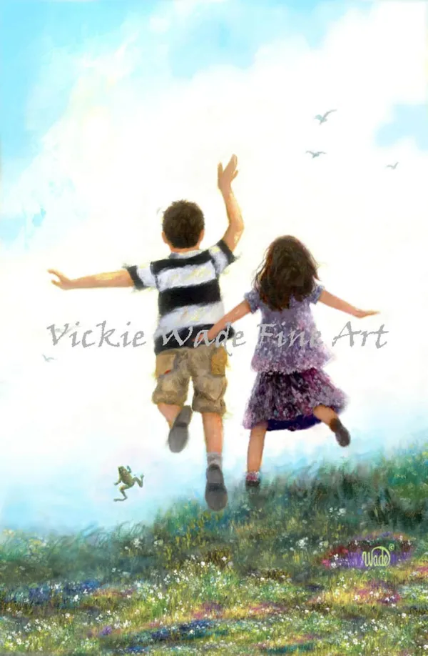 Brother And Sister Art Print, Vickie Wade Meadow