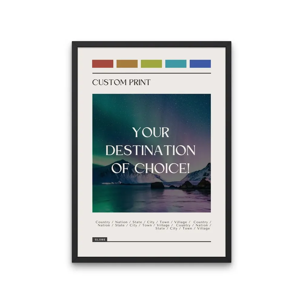 Custom Print Travel Poster, Color Block