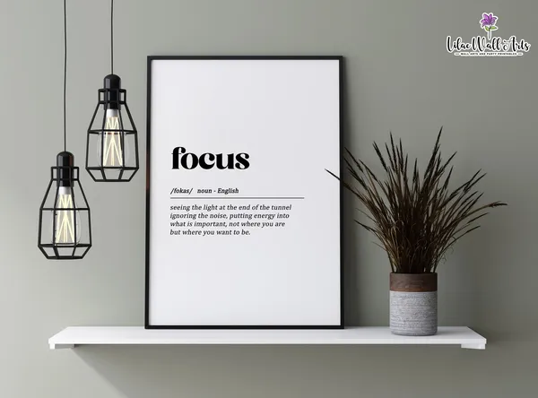 Focus Definition Minimalist Office Art Print
