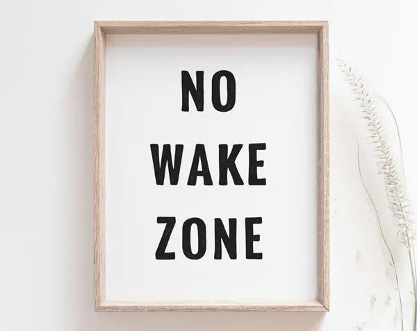 No Wake Zone Minimalist Surf Quote Art Print