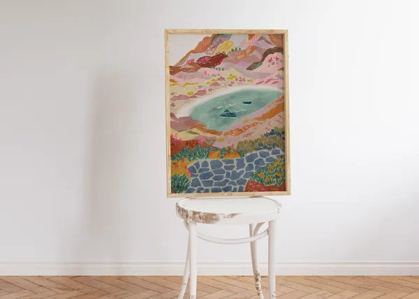 Abstract Mountain Scenery Poster, Living Room Decor