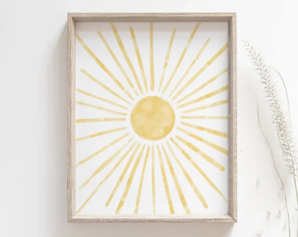 Golden Sun Boho Sunrise Sunset Nursery Art Print