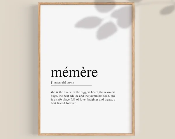 Grandmother Definition Art Print, Christmas Gift
