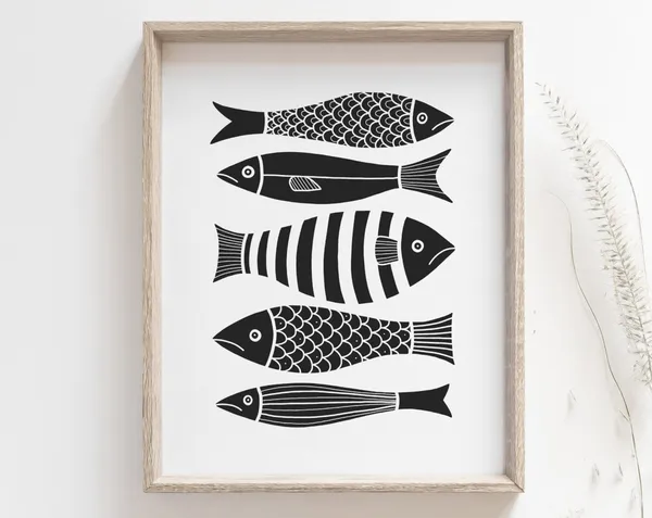 Japanese Fish Minimalist Scandinavian Art Print