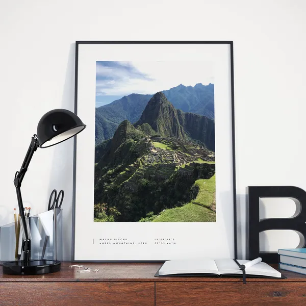 Machu Picchu Coordinates Travel Poster