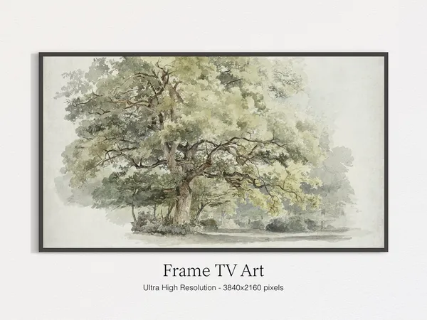 Classic Tree Watercolor Painting Art Print