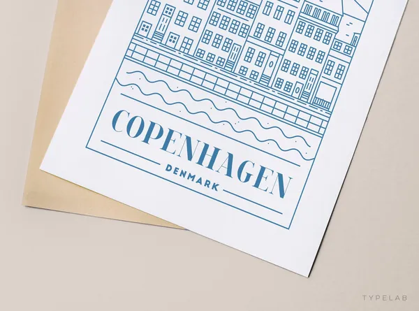 Copenhagen Travel Poster, Nyhavn Canal Wall Art