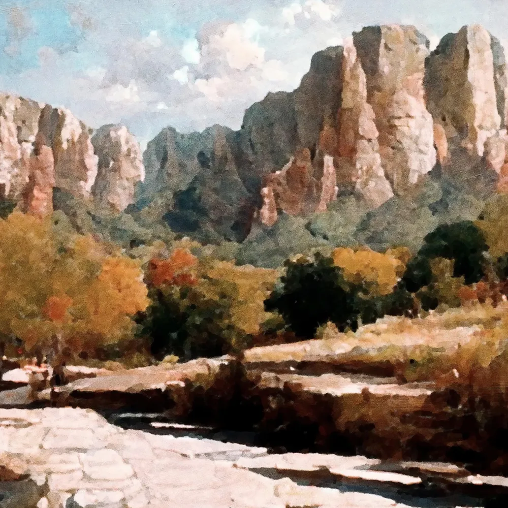 Zion National Park Utah Vintage Landscape Oil Print - Image 3
