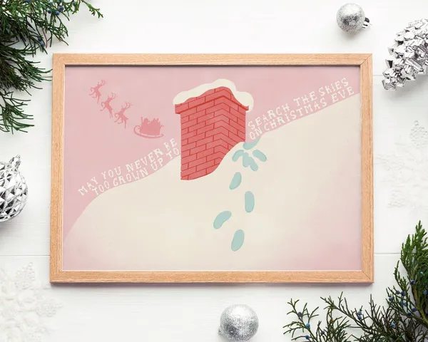 Vintage Santa Christmas Poster, Retro Holiday Decor