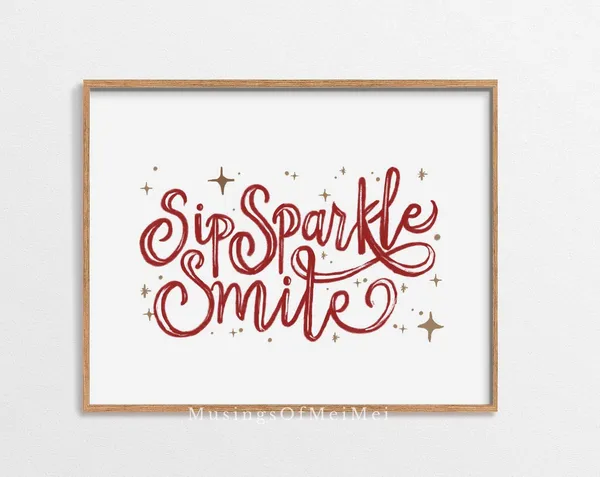 Bar Cart Sign Art, New Year's Eve Party Decor