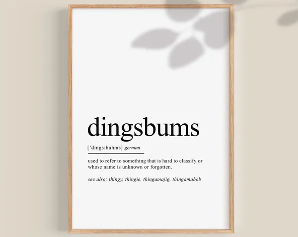 Dingsbums Definition Funny German Art Print
