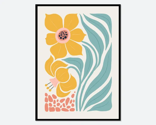 Flower Market Abstract Botanical, Matisse-Style Art Print