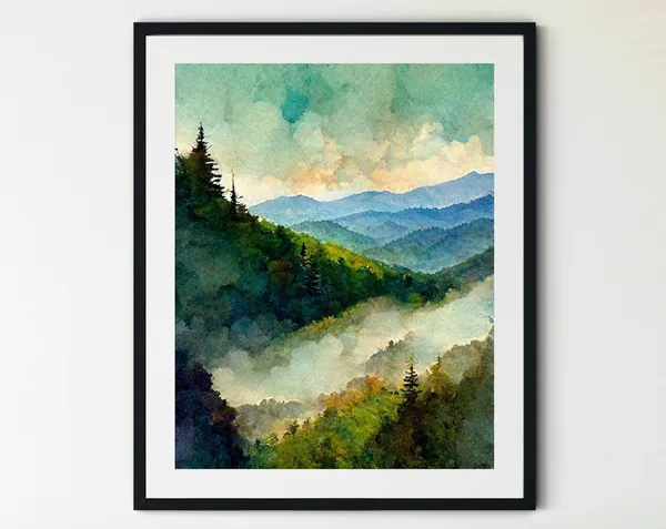 Great Smoky Mountains Poster, Nature Landscape
