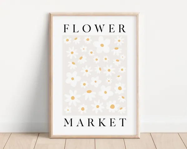 Flower Market Boho Daisy Flower Market Art Print