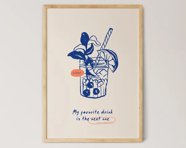 Mojito Cocktail, Modern Style Kitchen Art Print