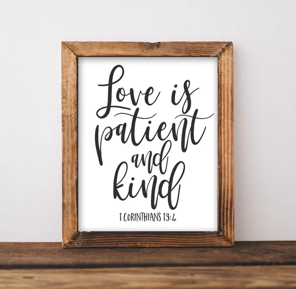 Love Is Patient And Kind Scripture Verse Art Print