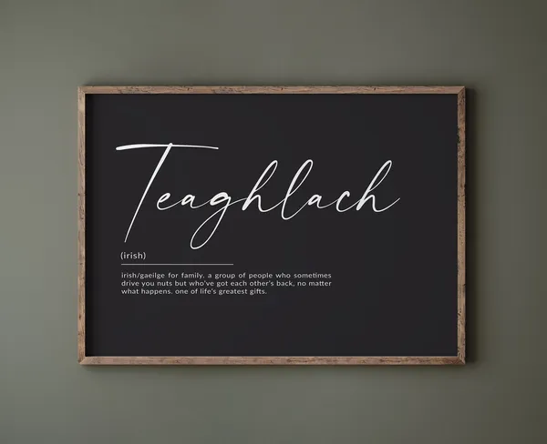 Ireland Family Definition Gaelic Home Art Print