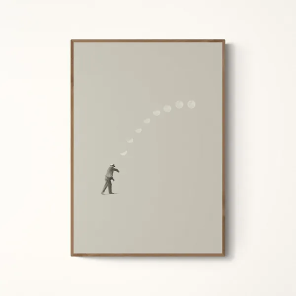 Lucky Shot Japandi Art Print, Museum Quality Matte