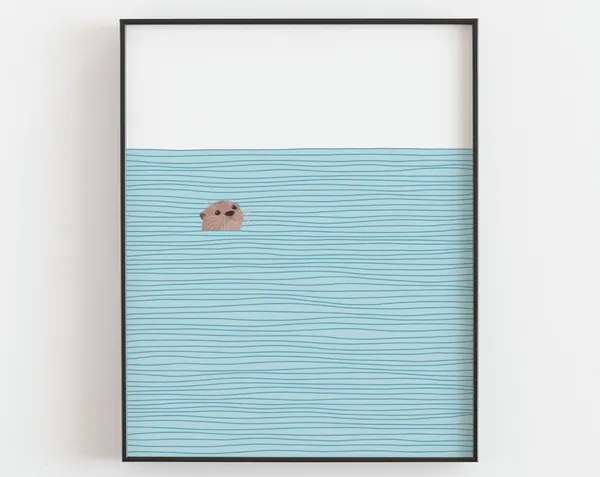 Otter Print, River Otter Nursery Art Print
