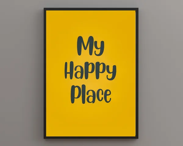 My Happy Place Retro Boho Typography Art Print